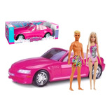 Combo Barbie + Ken Originais + Carro Conversivel Roma Lindo