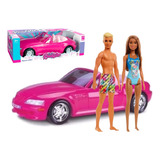 Combo Barbie Morena + Ken Originais + Carro Conversivel Roma