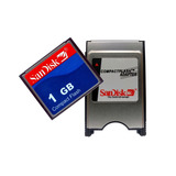 Combo Cartão Compact Flash 1gb + Adaptador Cf X Pcmcia + Nfe