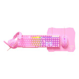 Combo Gamer Rosa Teclado