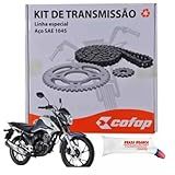 Combo Relação Transmissão Tração Cg Titan Fan 160 2015 A 2024 Original Cofap E Graxa