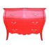  Cômoda Bombê Luiz Xv 3 Gavetas Entalhada Vermelho Fosco