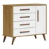 Cômoda Sap  1pt 4gav Encanto Retrô Freijó branco Quarto