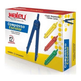 Compasso Escolar Corpo Plast  Sortidos Cx c 12 Waleu