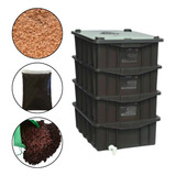 Composteira Doméstica 60 Litros Preta 4 Caixas Compostagem
