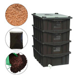 Composteira Doméstica 60 Litros Preta 4 Módulos Compostagem