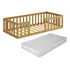 Comprelar Moveis Cama Montessoriana Solteiro Quarto Da Criança Proteção Com Grade Em Madeira Cercado Cor Nogueira Com Colchão
