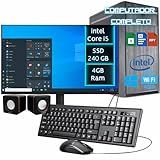 Computador Completo Home Office Intel Core I5, Ssd 240gb, 4 Gb Ram,monitor 20 Polegadas,teclado E Mouse, Caixa De Som,wifi - Dreamcomputers Dcp-completo021