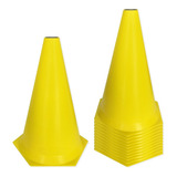 Cone De Marcação De Plástico 24cm Kit Com 12 Amarelo Muvin