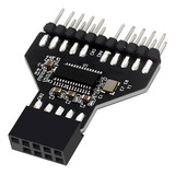 Conector De Plugue Do Painel Frontal Usb2 0 De 9 Pinos Para Cor Preto
