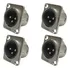 Conector Painel Xlr Macho 3 Polos Wireconex -kit 04 Unidades