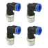 Conexão Pneumática Cotovelo Macho 3 8 Npt X 12mm Tubo  4 Pçs