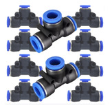 Conexão Pneumática União Em T 8mm Tee Kit 10 Peças