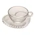 Conj. 4 Xíc Chá C/ Pires Coração Pearl Bolinhas 180ml Wolff