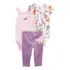 Conj Kit 3 Peças Carter's Bebê Menina Body E Calça Roxo Dino
