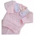Conj Tricô  Menina Agasalho Luxo Bebê Casaco Calça Enxoval