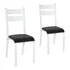 Conjunto 2 Cadeiras Jantar Ciplafe Luna Tubo Branco Assento Preto Desenho Do Tecido Preto Liso