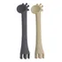 Conjunto 2 Colheres De Silicone Girafas Kababy Cinza