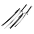 Conjunto 2 Katanas Dragão Preto Em Aço Com Suporte Mesa