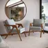 Conjunto 2 Poltronas Elegante Mona Linho Cinza Para Sala De Estar E Recepção   Minha Loja De Móveis