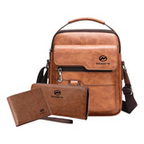Conjunto 3 Em 1 De Carteira Masculina Com Bolsa De Ombro