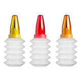 Conjunto 3 Garrafas Com Bico Decorativo Confeitaria Gourmet
