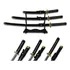 Conjunto 3 Katanas Decorativas Pretas Em Metal + Suporte