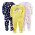 Conjunto 3 Macacões Pijama Longo Carters Simple Joy Original