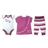 Conjunto 3 Peças Infantil Calvin Klein Camiseta Body Calça