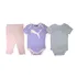 Conjunto 3 Peças Puma 2 Body E 1 Calça Rosa Infantil Menina