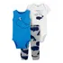 Conjunto 3 Peças Trio Carter's Body Calça Baleia Menino Bebê