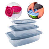 Conjunto 3 Potes Plastico