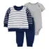 Conjunto 3pç Moletom Listrado Menino Carter's