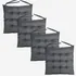 Conjunto 4 Almofadas Futon Para Assento De Cadeira Cor Cinza-chumbo-4pc