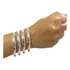 Conjunto 4 Braceletes Fio 6 Mm Extra Grande Prata 925k