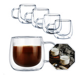 Conjunto 4 Xicaras Parede Dupla Borossilicato 80 Ml -lindas!