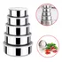 Conjunto 5 Tijelas De Aço Inox Home Potes Armazenamento