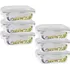 Conjunto 6 Potes 640ml Vidro Hermético 4 Travas Marmita Univendas