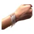 Conjunto 7 Braceletes Kit Pulseiras Algema Argola Prata 925k