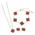 Conjunto Aço Inoxidável Trevo Refinada Charme Chique 4s13128