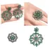 Conjunto Anel Brinco Feminino Prata 925 Ródio Zircônia Verde