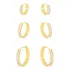 Conjunto Argolas Pequenas Cravejadas 3 Furos Super Top Cor Dourado