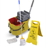 Conjunto Balde Carrinho Doblo 20 Flex Esfregão Cabo 1 40cm