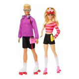 Conjunto Barbie Dolls Boneca Barbie E Ken Patins 65 Anos