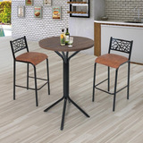 Conjunto Bistrô Dani 2 Banquetas E Mesa Tampo Bp Eb