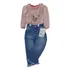Conjunto Blusa Bordado + Suspensório Menina Paraiso 13308