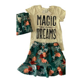 Conjunto Blusa Com Saia