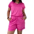 Conjunto Blusa E Short Malha Suede Camurça Manga T shirt