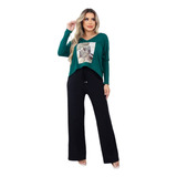 Conjunto Blusa Manga Morcego