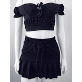 Conjunto Blusinha Top Cropped